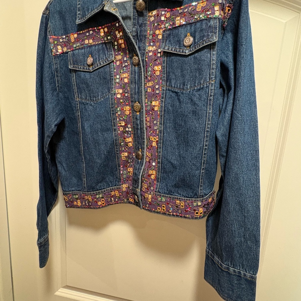Denim Jacket with embellished Trim